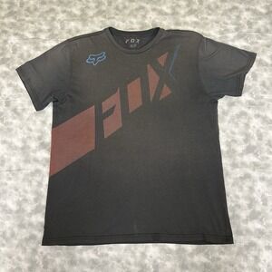 Fox Racing T Shirt Sun Faded Gray Y2K Motocross Mens XL Fitted Logo 22x27